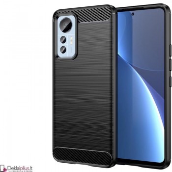 Carbon guminis dėklas - juodas (Xiaomi 12 Lite) Carbon guminis dėklas - juodas (Xiaomi 12 Lite)